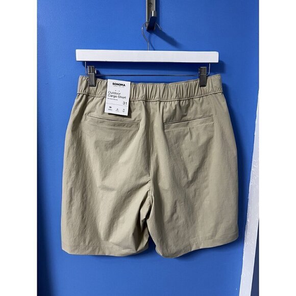 Sonoma Outdoor Cargo Shorts, Stretch Waistband, Belt Beige, HIKING, BACK COUNTRY - Picture 2 of 9